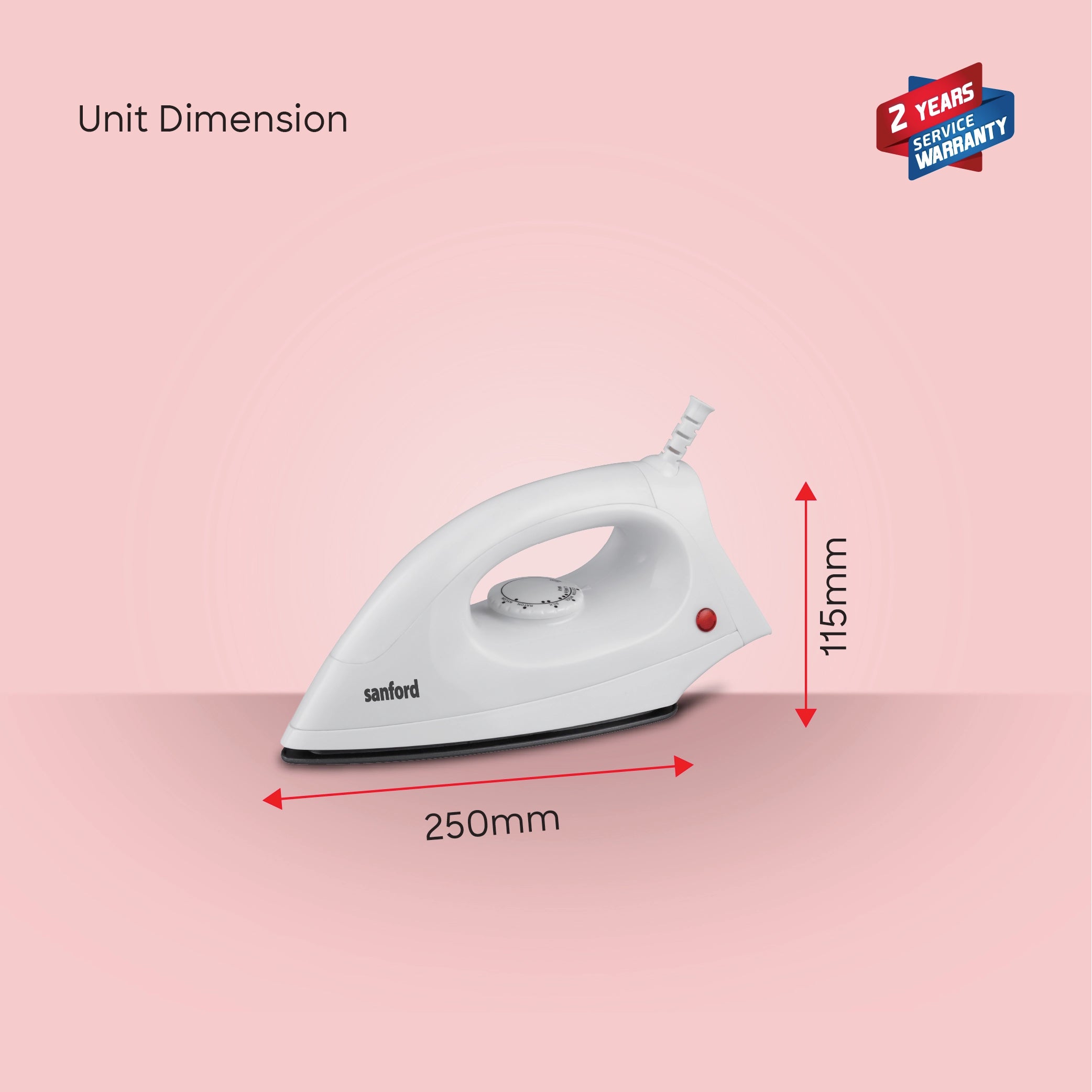 1200W dry iron non stick soleplate overheat protection sanford 6