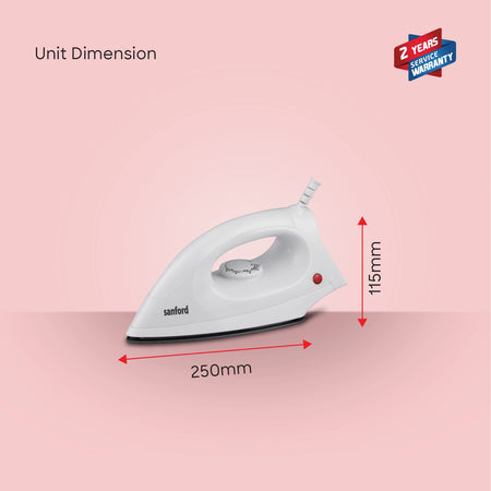 1200W dry iron non stick soleplate overheat protection sanford 6