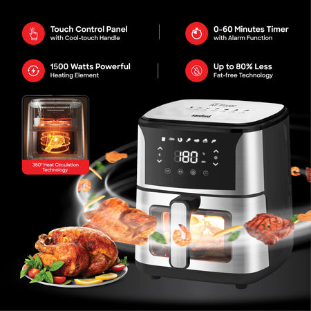 Sanford Digital Air Fryer 5.5L with Cooking Window and LED Display - SF2450AF - buysanford