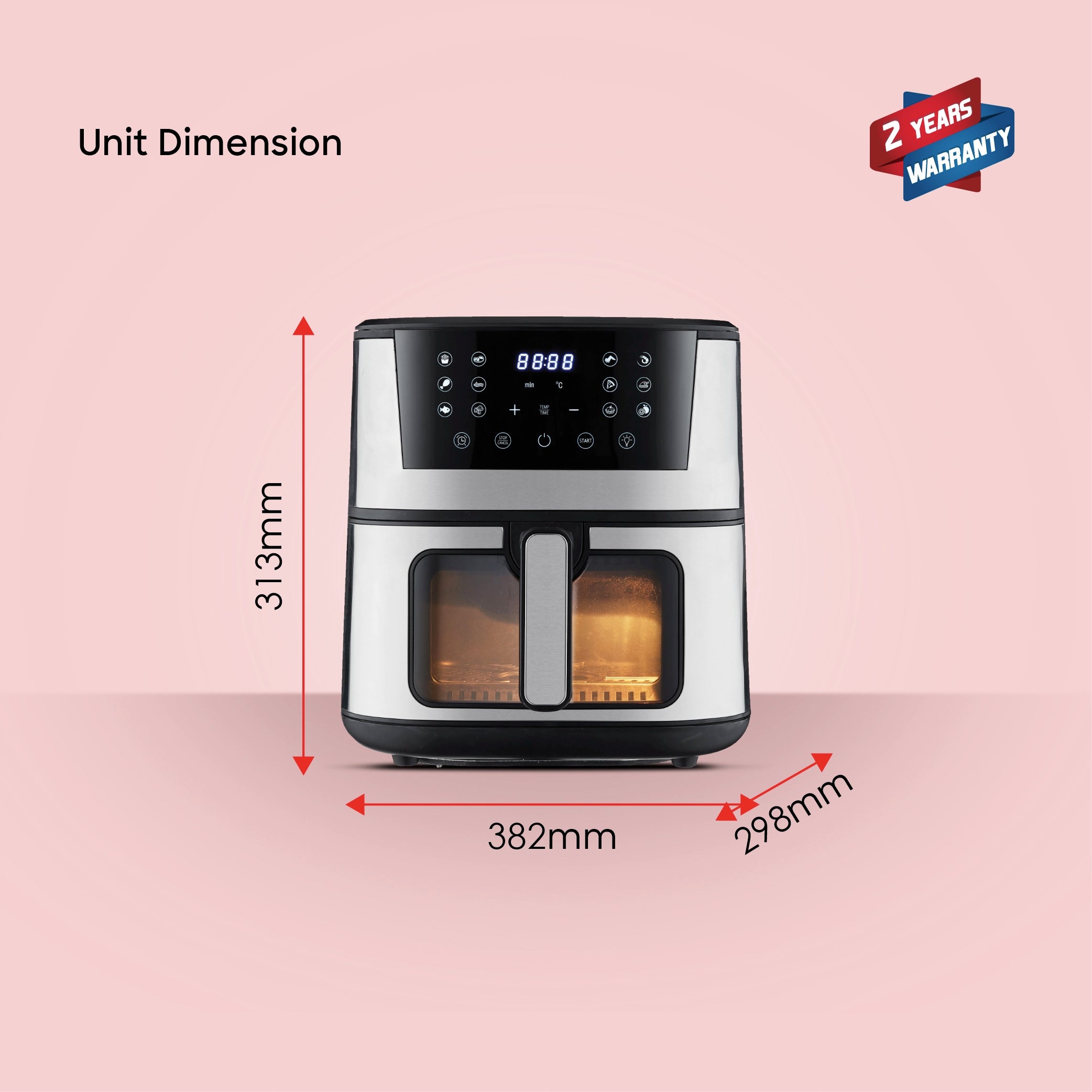 7L air fryer 12 preset menus air circulation digital sanford 8