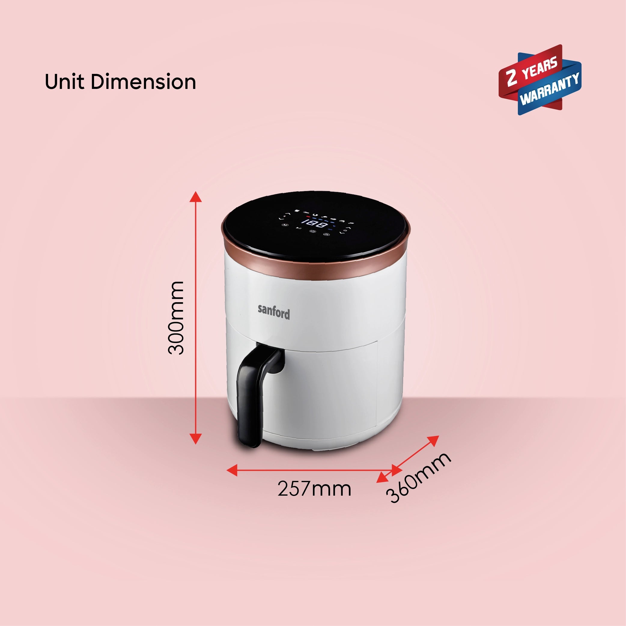4L air fryer LED display non stick basket digital sanford 7