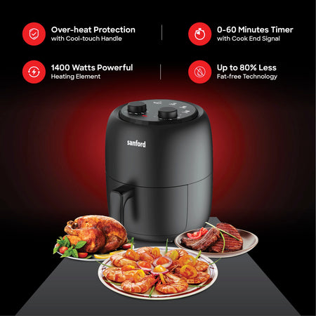 Sanford Digital Air Fryer 3.5L with 360 Air Circulation and Timer - SF2457AF - buysanford