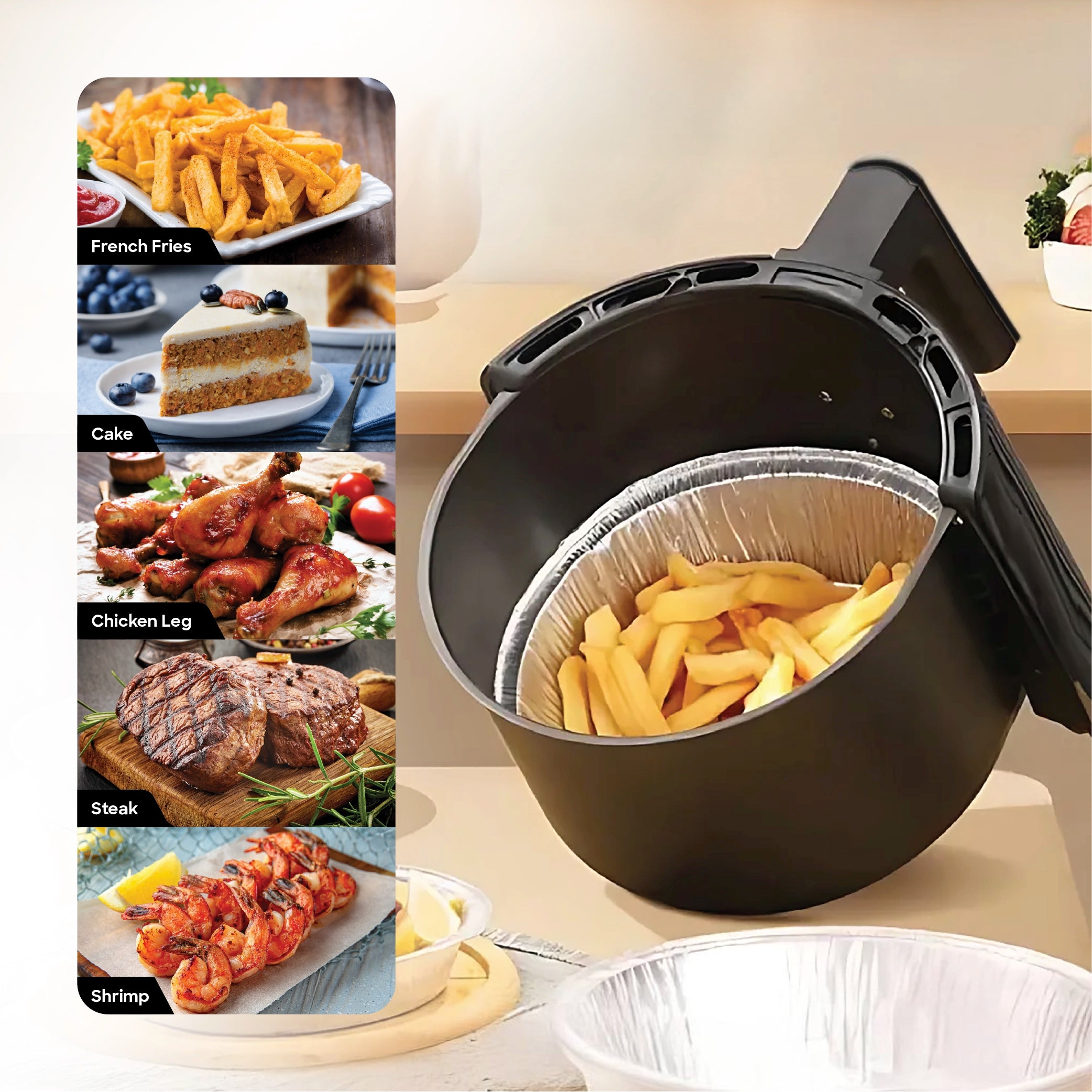 3.5L air fryer 360 air circulation timer digital sanford 5