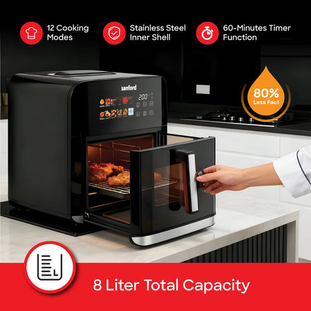digital best air fryer 8L double heating 12 presets sanford 3