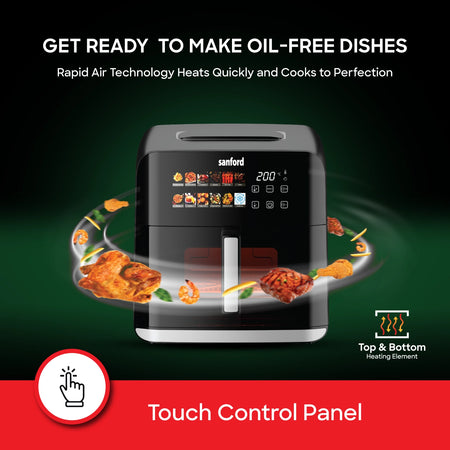 digital best air fryer 8L double heating 12 presets sanford 5