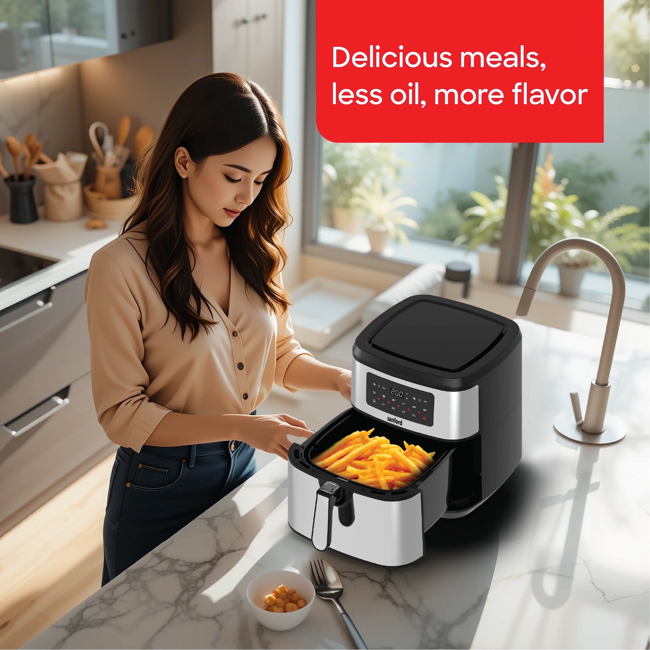 10L air fryer digital touch display 10 preset menus sanford 2