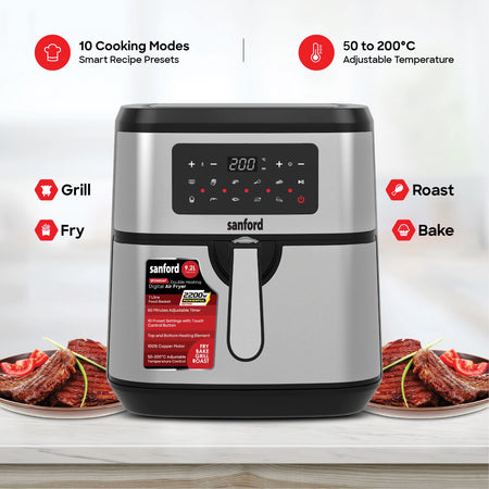 10L air fryer digital touch display 10 preset menus sanford 3