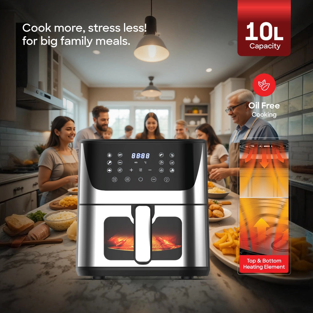 10L air fryer digital touch display 12 preset menus sanford 5