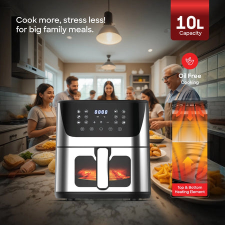 10L air fryer digital touch display 12 preset menus sanford 5