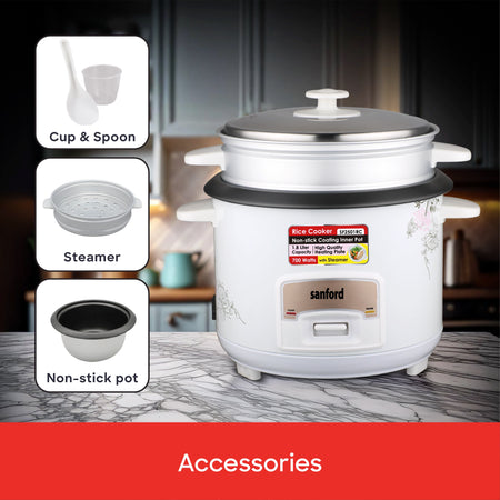 1.8L electric rice cooker 700W steamer keep warm function sanford 5