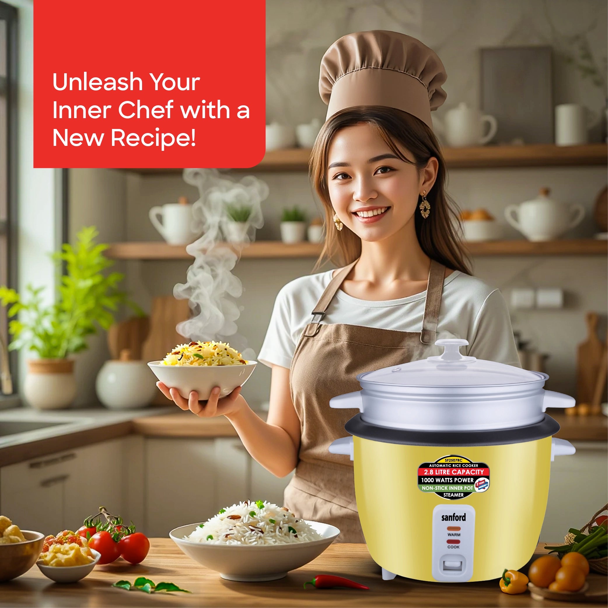 2.8L electric rice cooker with steamer sanford 2