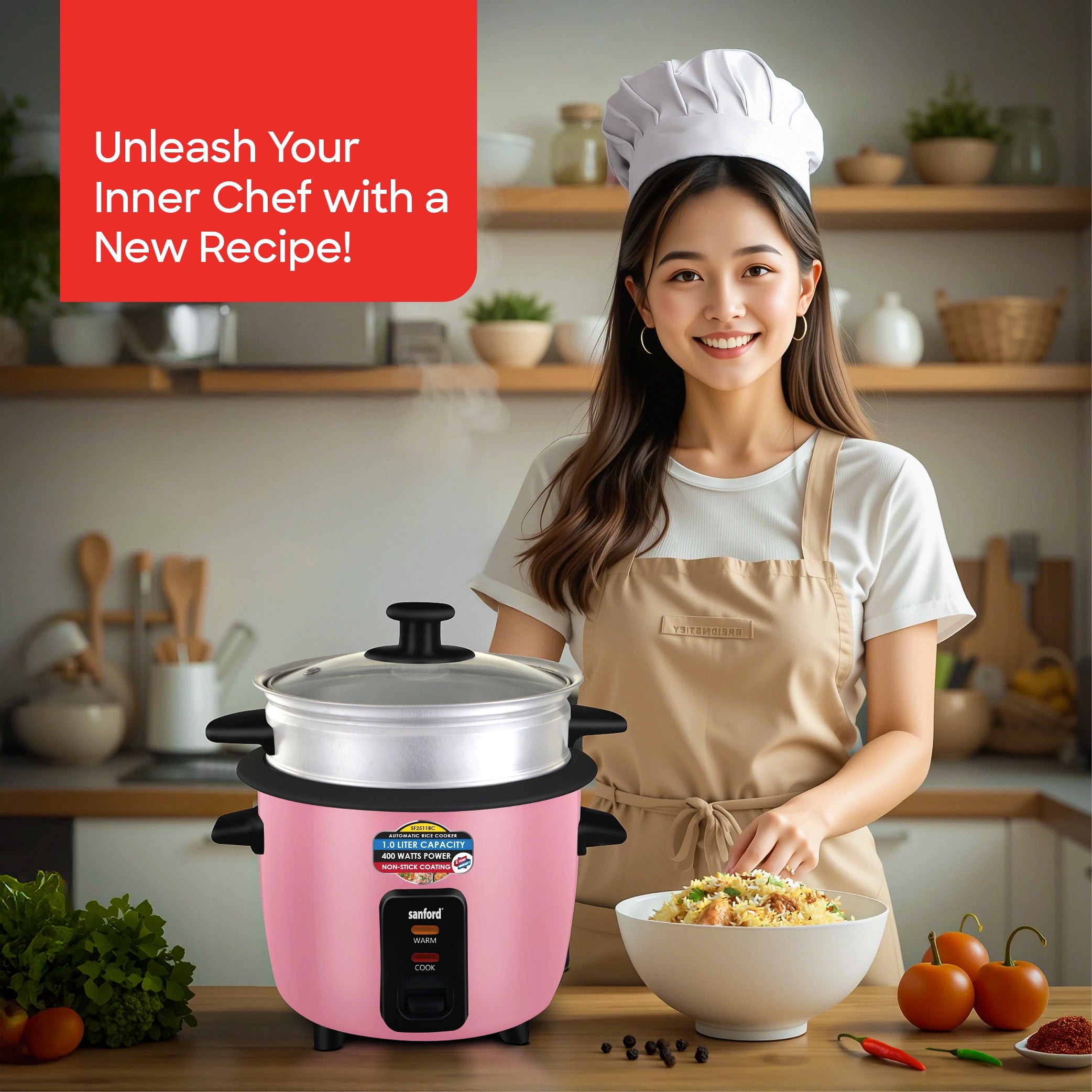 1.0L electric rice cooker with steame sanford 2