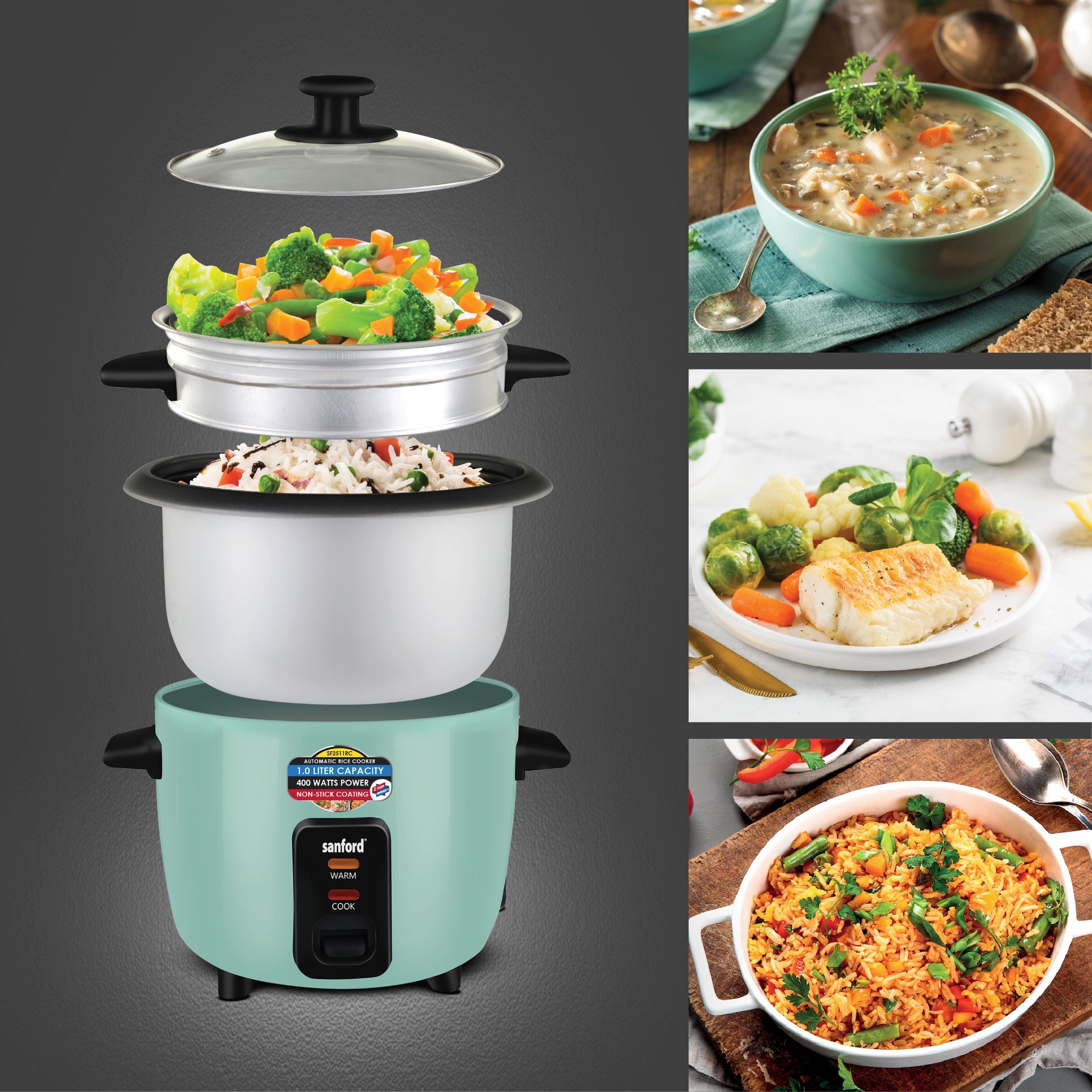 1.0L electric rice cooker with steame sanford 6
