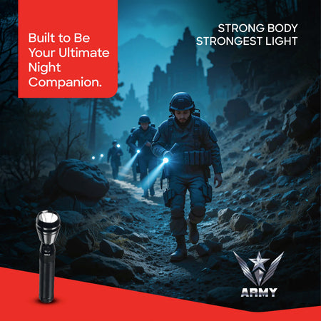 Sanford Army Series 5W LED Flashlight with 900 Meter Range and 60 Min Runtime | SF2637SL - buysanford