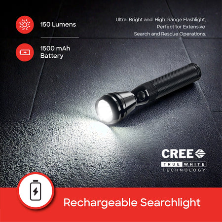 Sanford Army Series 5W LED Flashlight with 900 Meter Range and 60 Min Runtime | SF2637SL - buysanford