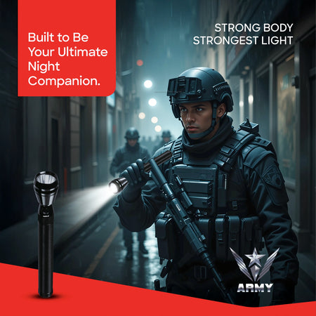 Sanford Army Series 5W LED Flashlight with 1000 Meter Range and 2 Hour Runtime | SF2638SL - buysanford