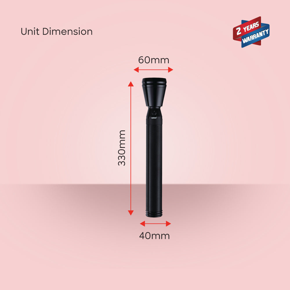 Sanford Army Series 3W LED Flashlight with 2100 Meter Range and 7 Hour Runtime | SF2641SL - buysanford