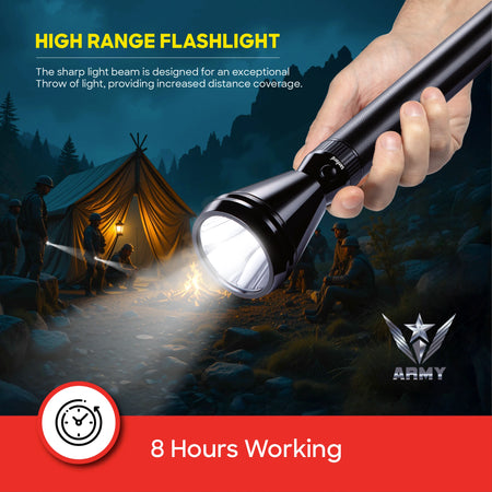 Sanford Army Series 3W LED Flashlight with 2100 Meter Range and 7 Hour Runtime | SF2641SL - buysanford