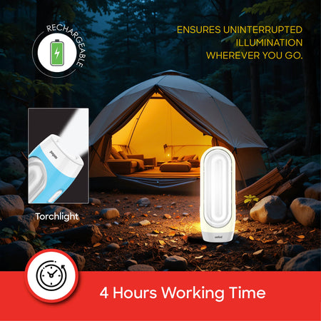 2 in 1 rechargeable emergency light with torch 4 hour runtime sanford 4