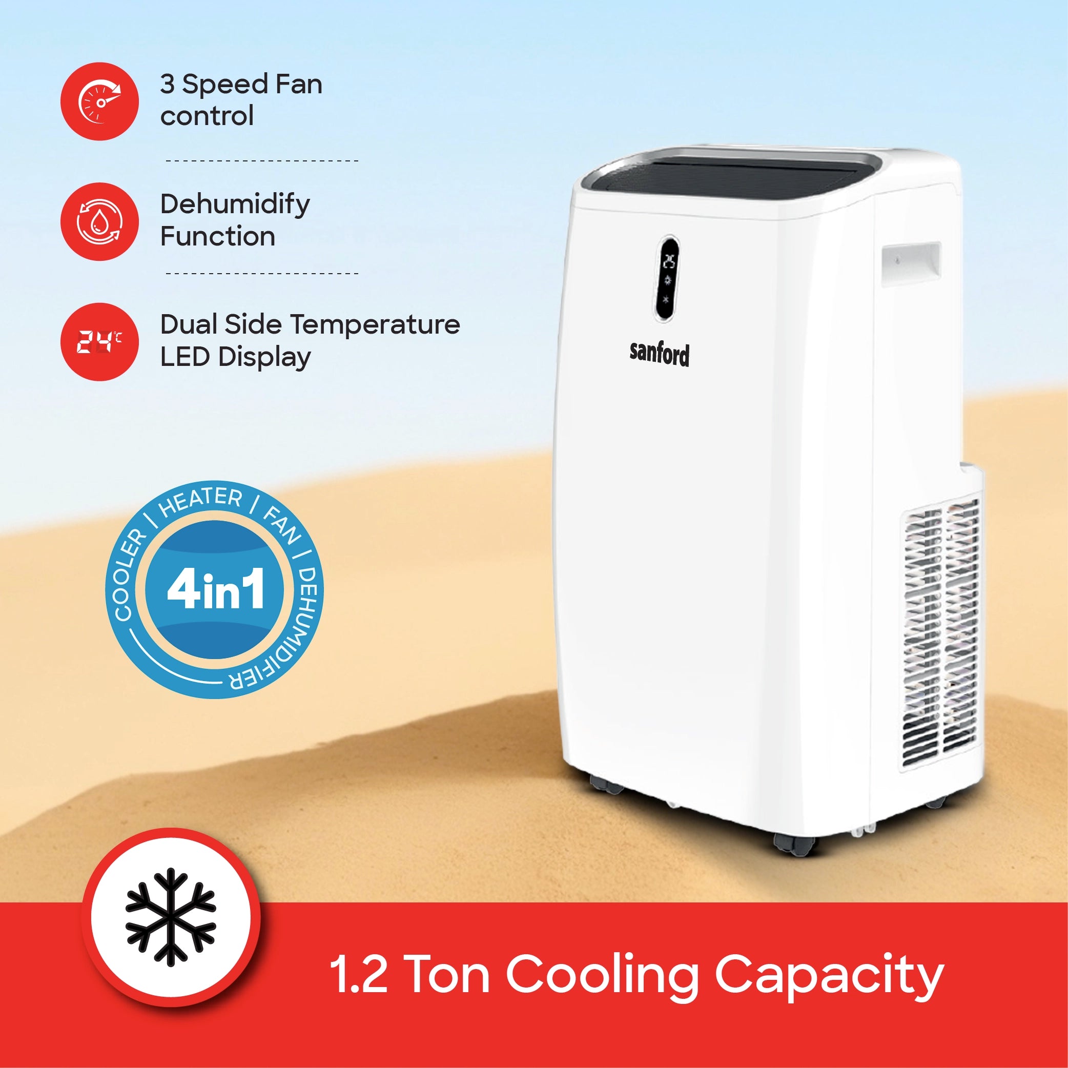 portable air cooler 1.2 ton 4 in 1 cooling sanford 3