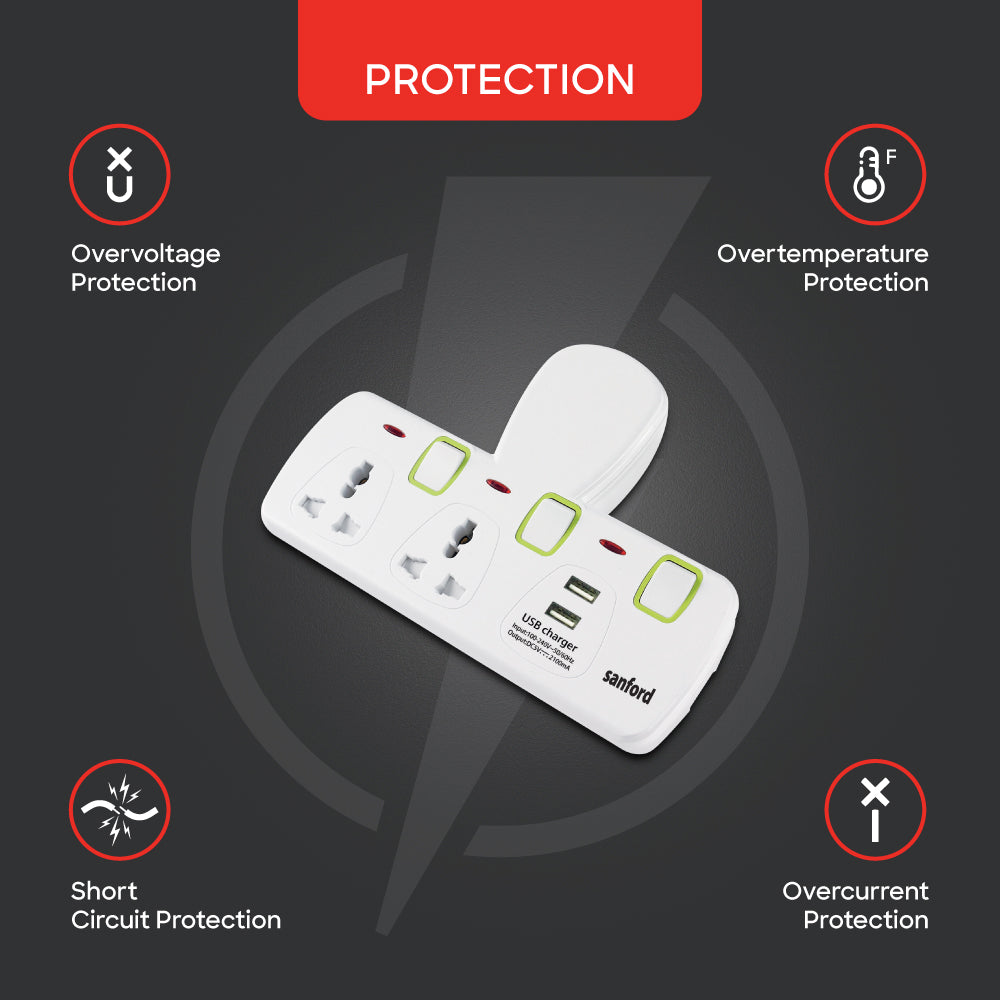 Sanford 2 Way Multi Adaptor Plus USB Port | SF286ADP - buysanford