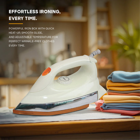 1200W ceramic iron non stick soleplate 6 temperature settings sanford 4