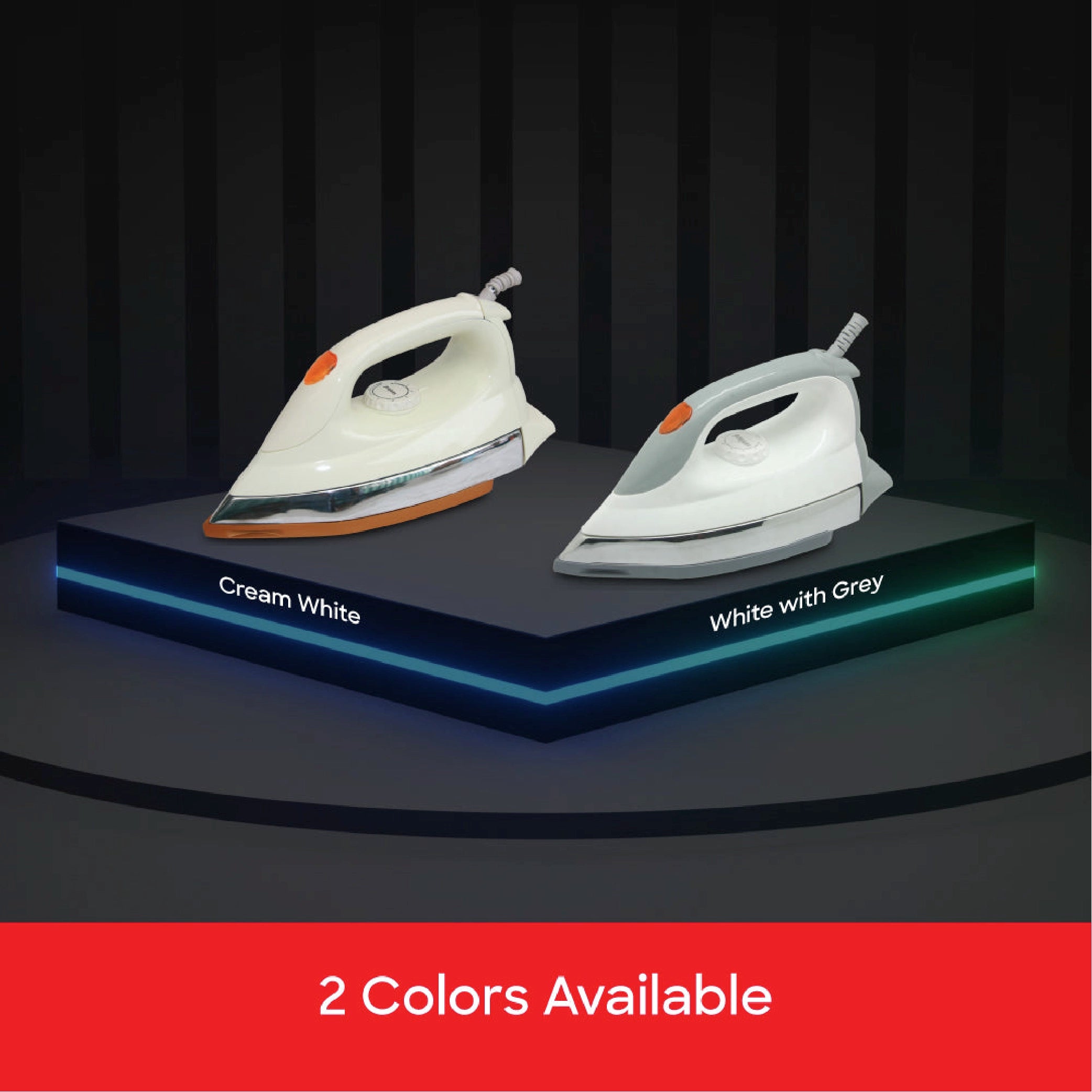 1200W ceramic iron non stick soleplate 6 temperature settings sanford 5