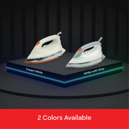 1200W ceramic iron non stick soleplate 6 temperature settings sanford 5