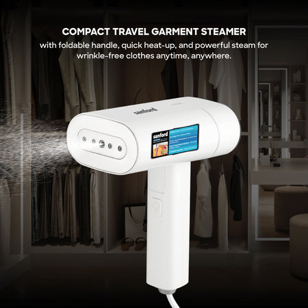 Sanford 1300W Travel Garment Steamer with Foldable Handle & Brush | SF2902GS - buysanford