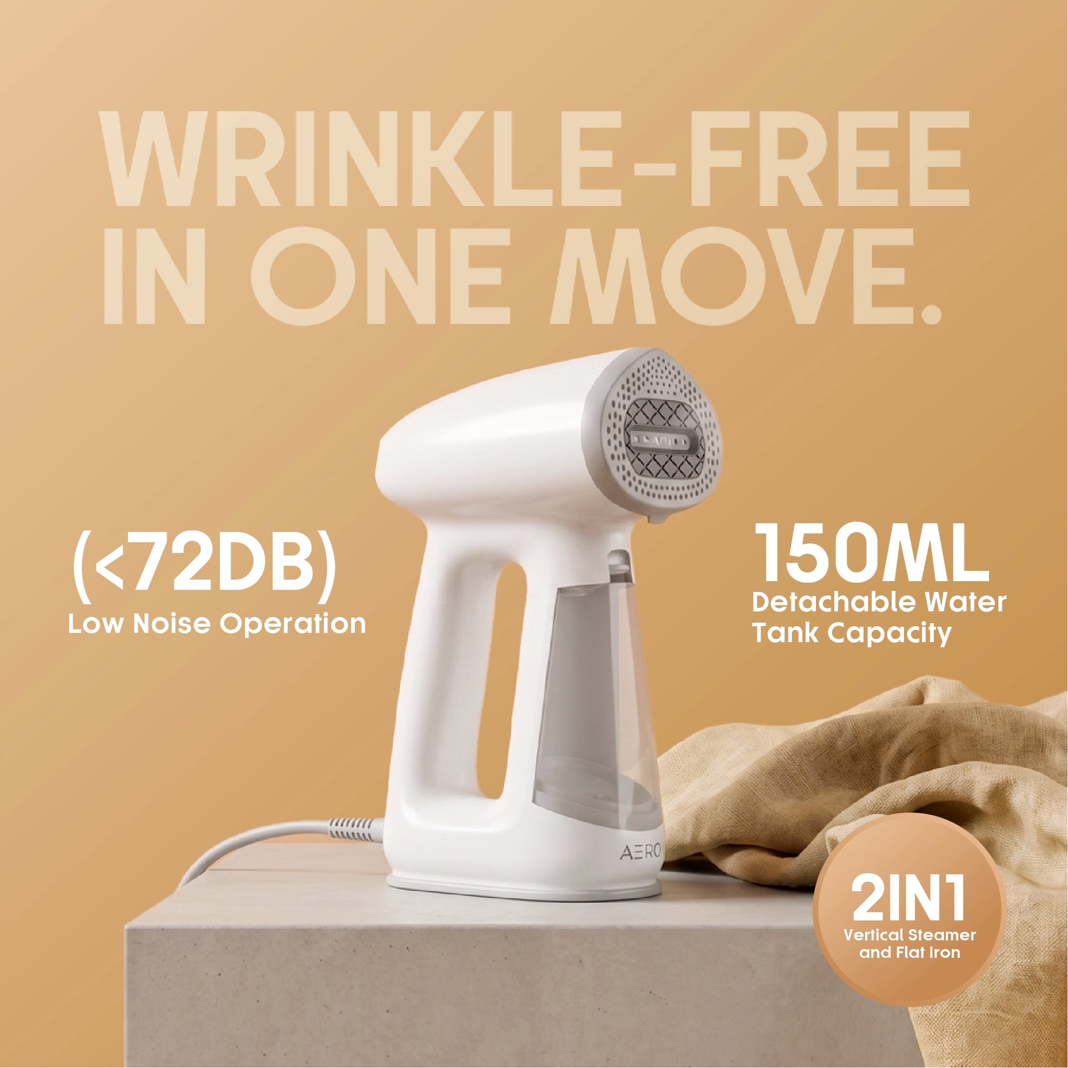 Sanford Vacuum Garment Steamer 1000W 2 in 1 Steam & Iron SF2910GS – wrinkle-free in one move with less than 72dB low noise operation, 150ml water tank capacity and 2 in 1 steam and iron function