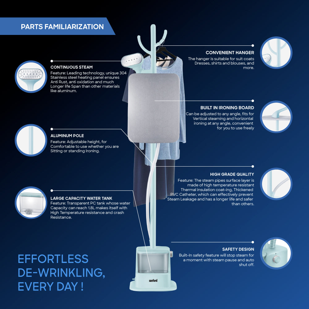 Sanford Upright Stand Garment Steamer For Abayas | SF2911GS - buysanford