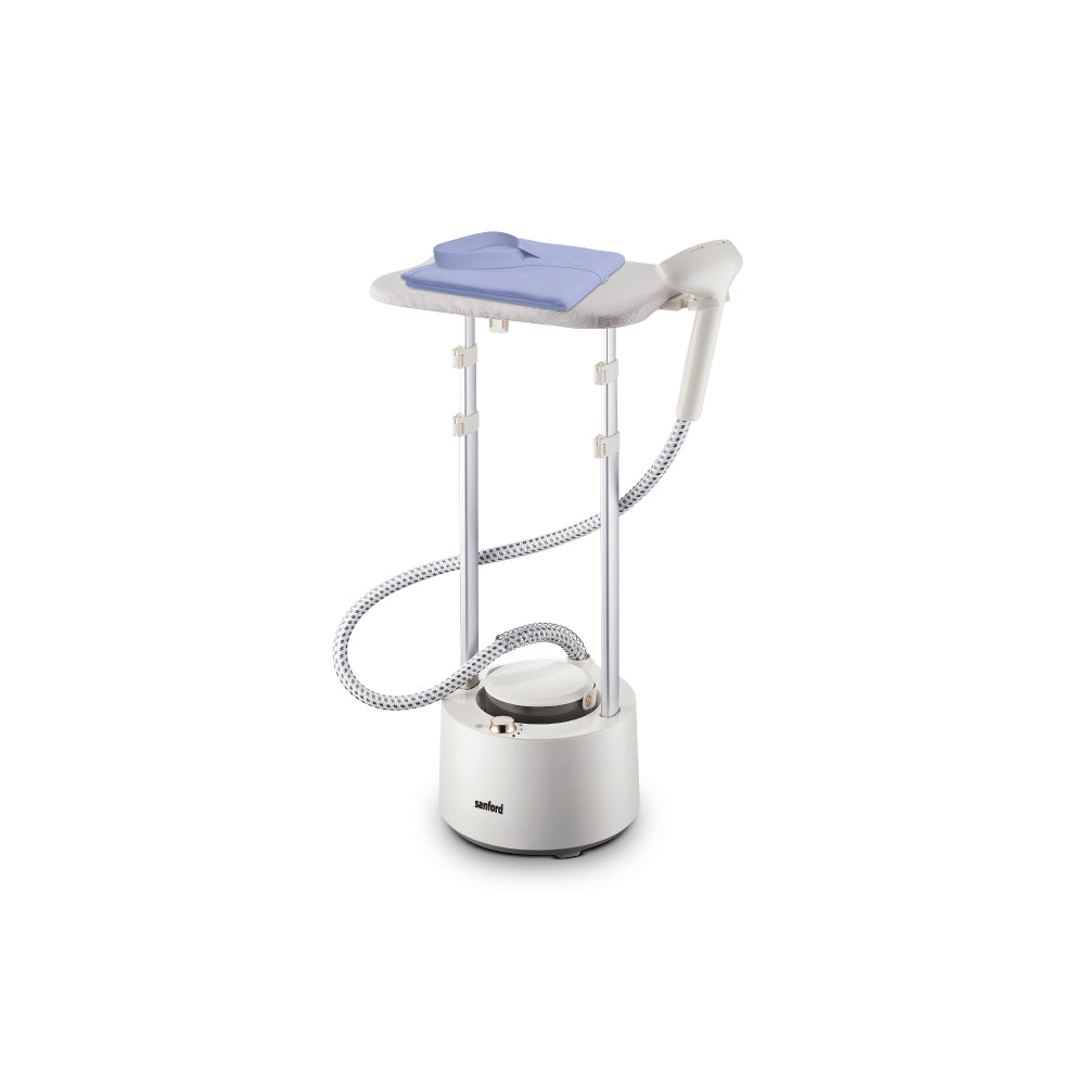 Sanford upright stand garment steamer with ironing board for versatile pressing