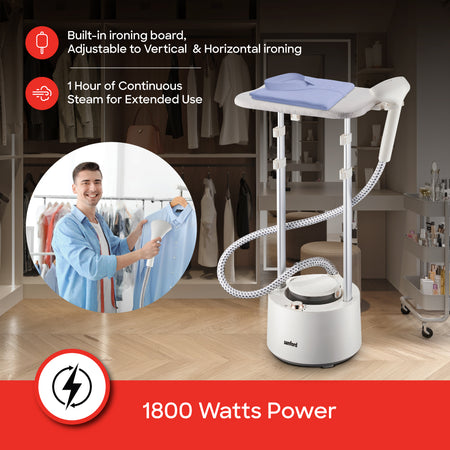 Sanford upright steamer adjustable height and garment clips