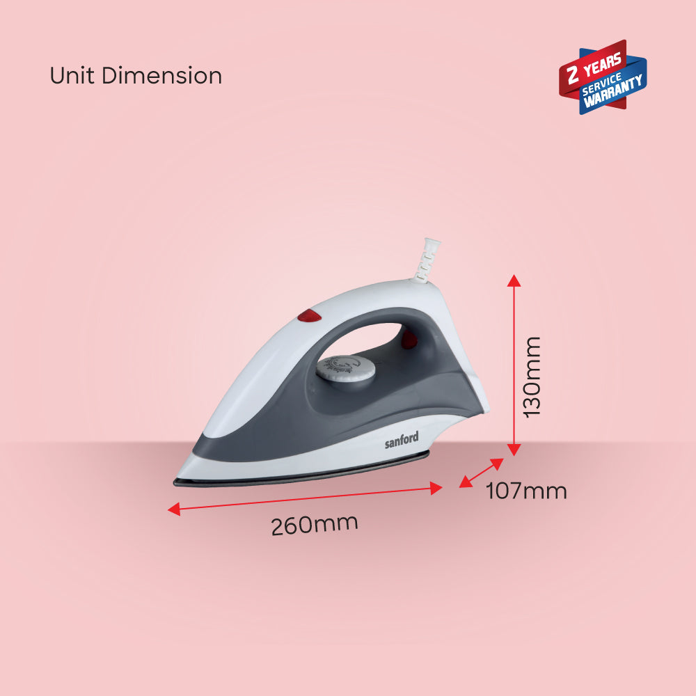 Sanford 1400W Dry Iron with Teflon Soleplate and Safety Cut-Off | SF29DI - buysanford