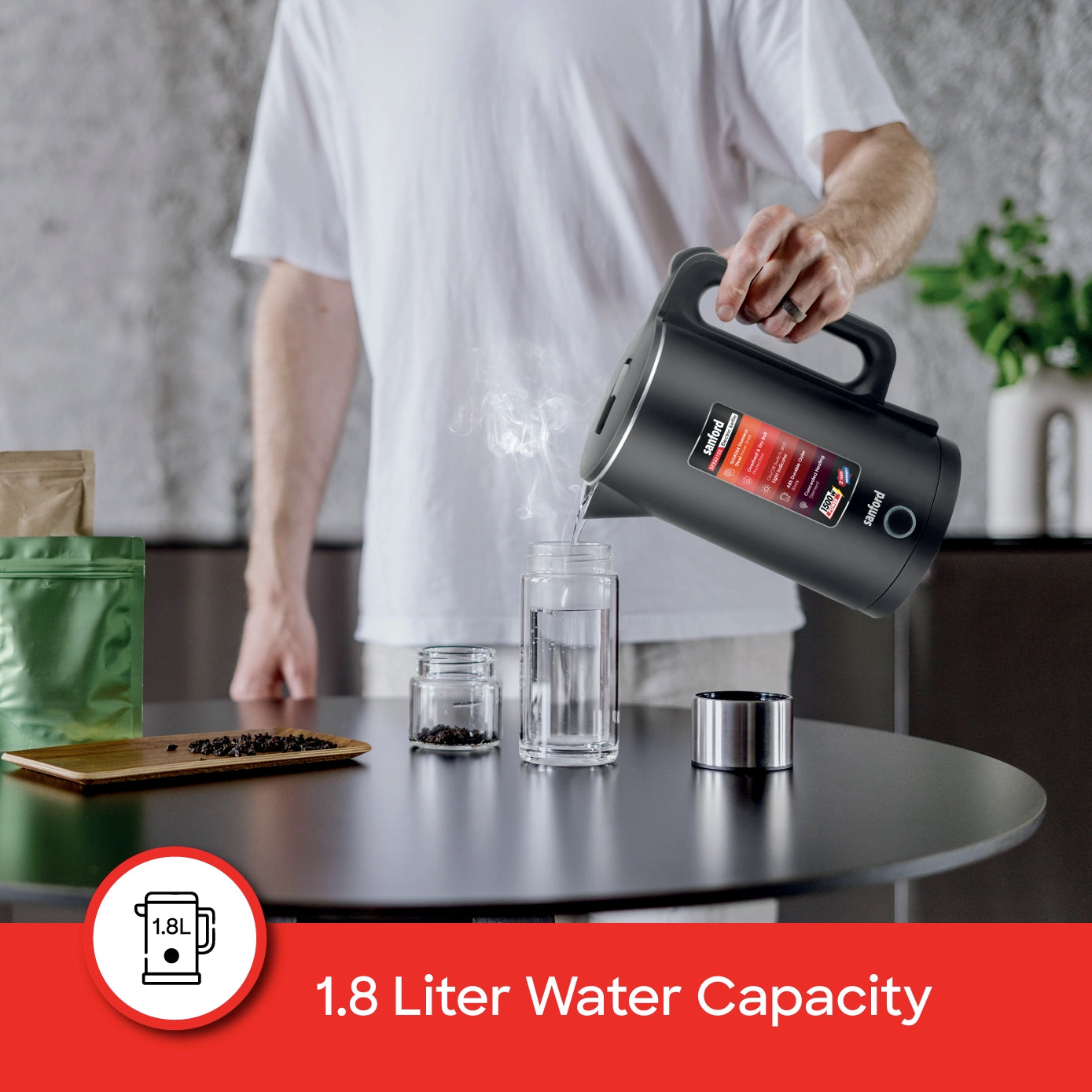 electric kettle 1.8L double layer cordless boiling kettle sanford 4