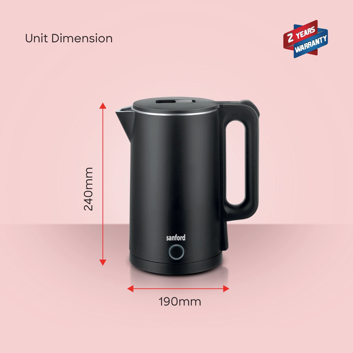 electric kettle 1.8L double layer cordless boiling kettle sanford 7