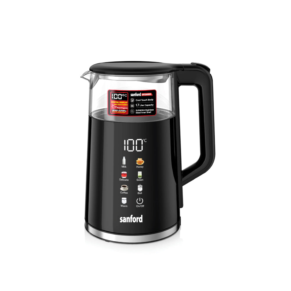 Sanford 1.7L Digital Electric Kettle with Touch Display and 7 Preset Programs | SF3361EK - buysanford