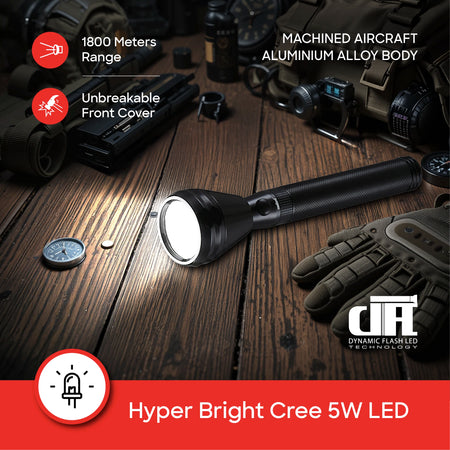 Sanford Army Plus Series 5W Flashlight with 1800m Beam Distance | SF4111SL - buysanford