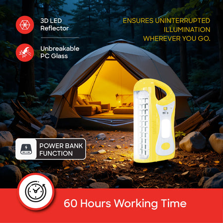 rechargeable 6W emergency led lantern with side light mode sanford 4