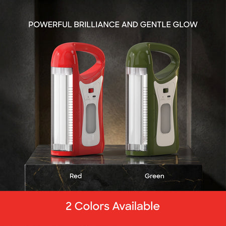 Sanford Rechargeable Emergency Lantern 2-In-1 LED – 2 colors available, red and green lanterns side by side