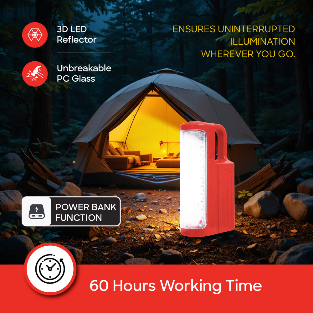 Sanford Rechargeable 6W Emergency Lantern with 24 SMD LED and 20 SMD Tube 60Hours Runtime | SF4320EL B - buysanford