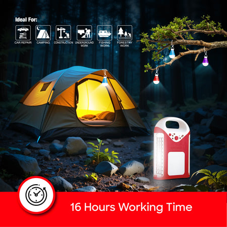 rechargeable 6W 3 side led lantern with 3 bulbs 16 hour runtime sanford 5