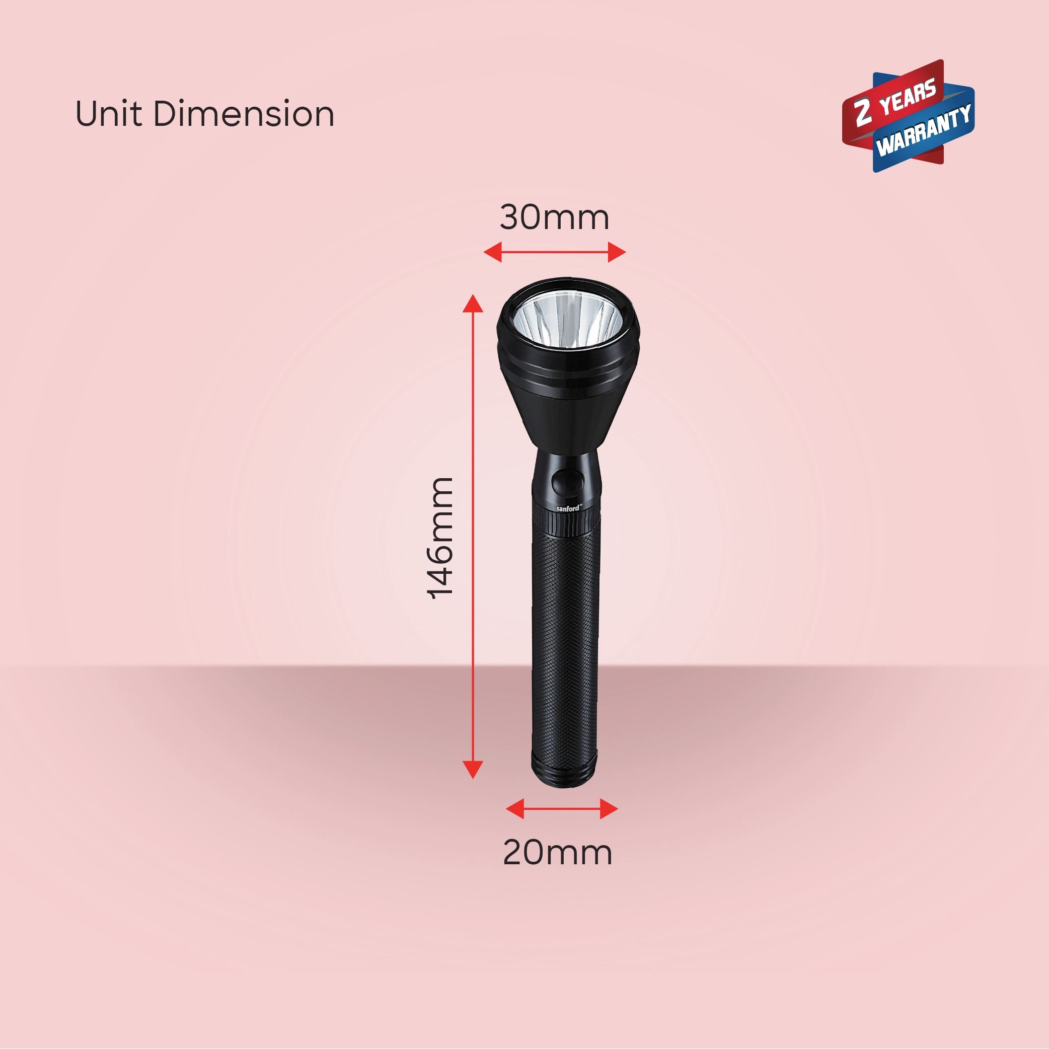 LED flashlight rechargeable 2SC battery portable sanford 6
