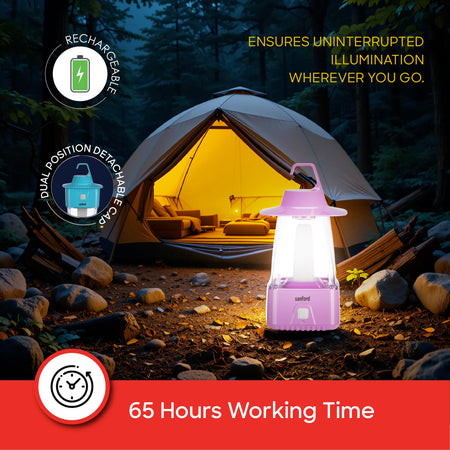 8W rechargeable LED lantern 3 modes 65 hour runtime sanford 4
