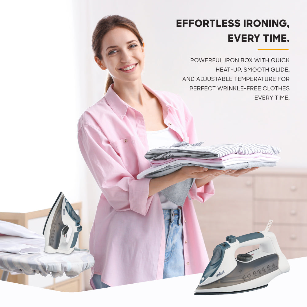 Sanford 2200W Multi-Function Steam Iron with Adjustable Thermostat | SF45CSI - buysanford