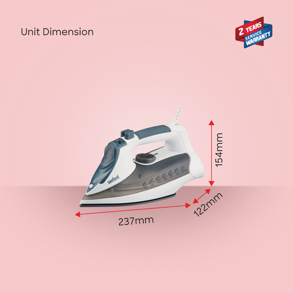 Sanford 2200W Multi-Function Steam Iron with Adjustable Thermostat | SF45CSI - buysanford