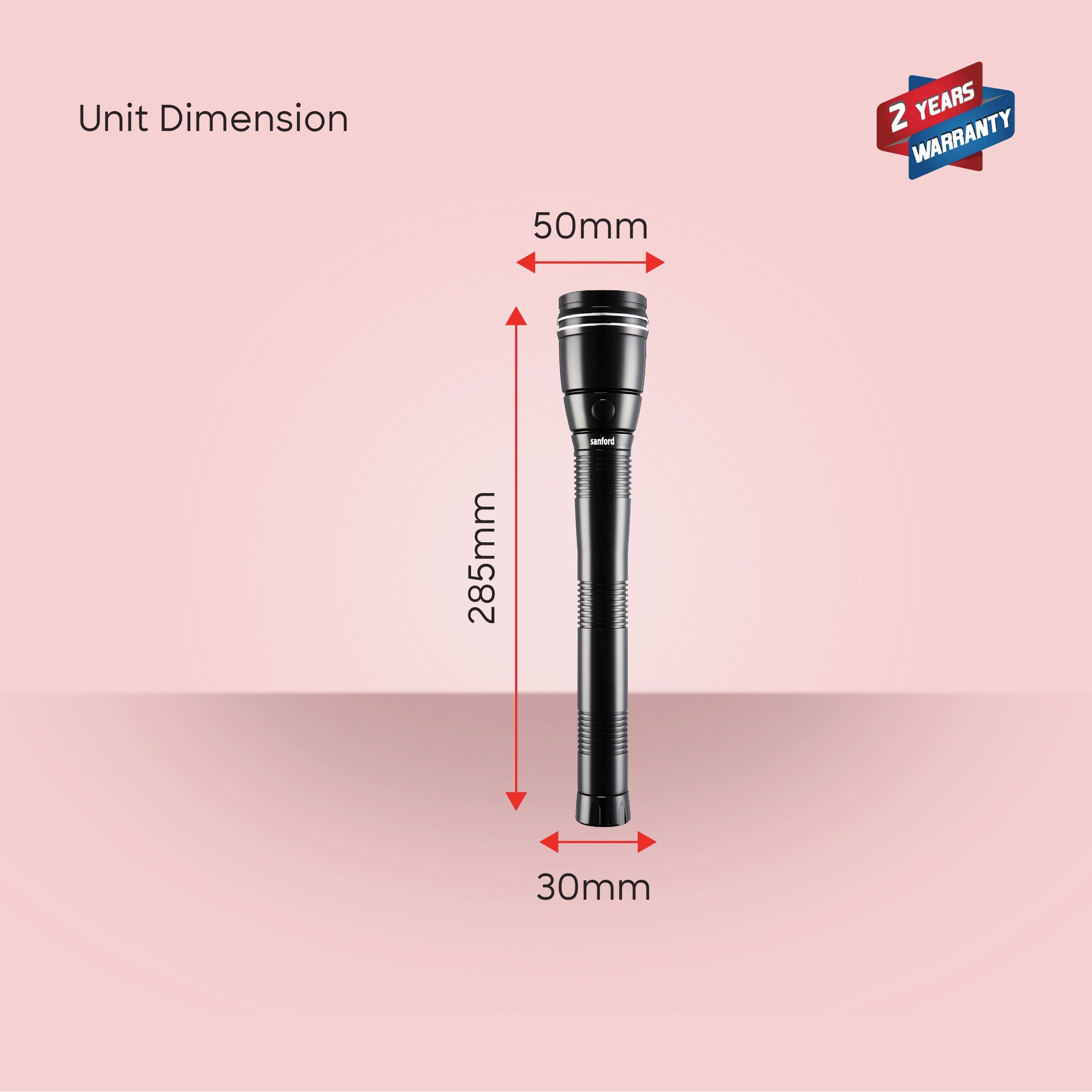 7W LED flashlight 3200m range rechargeable long runtime sanford 6