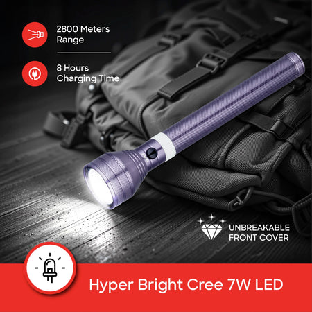 Sanford Navy Series 7W LED Flashlight with 2800 Meter Range and 4Hour Runtime | SF4663SL - buysanford