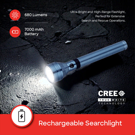 Sanford Navy Series 7W LED Flashlight with 3200 Meter Range and 5Hour Runtime | SF4664SL - buysanford