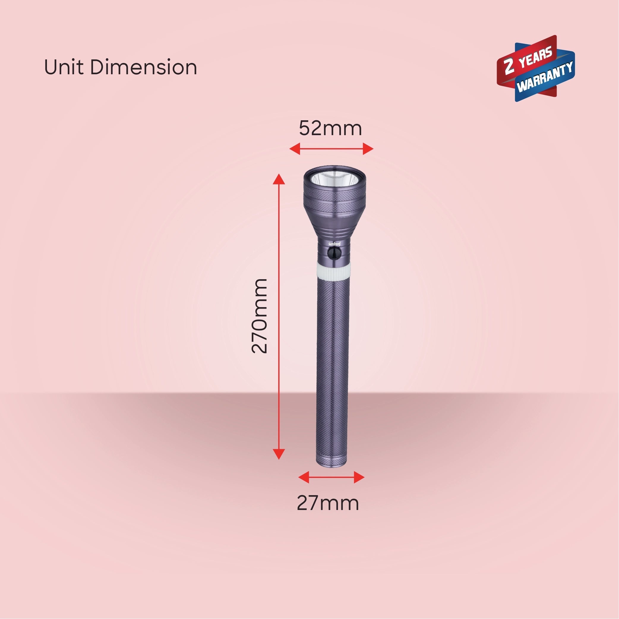 LED flashlight 7W torch 3200m range 5 hour runtime rechargeable sanford 8